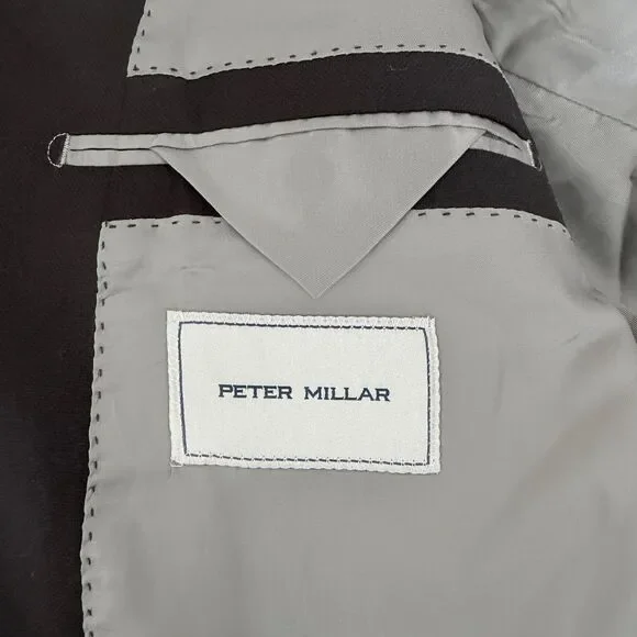 Peter Millar 100% Wool Blazer Black 48R Classic Fit
